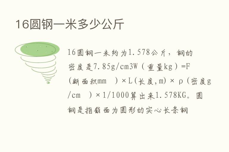 16圆钢一米多少公斤