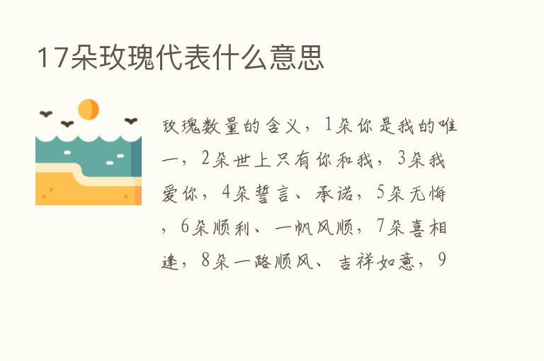 17朵玫瑰代表什么意思