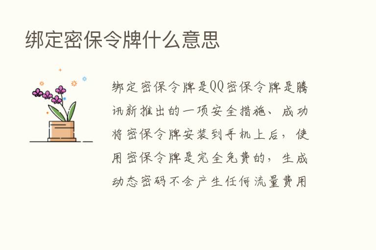 绑定密保令牌什么意思