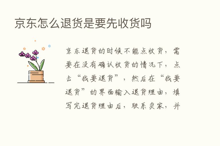 京东怎么退货是要先收货吗