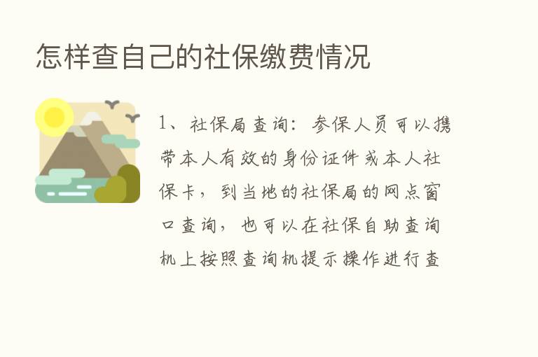 怎样查自己的社保缴费情况