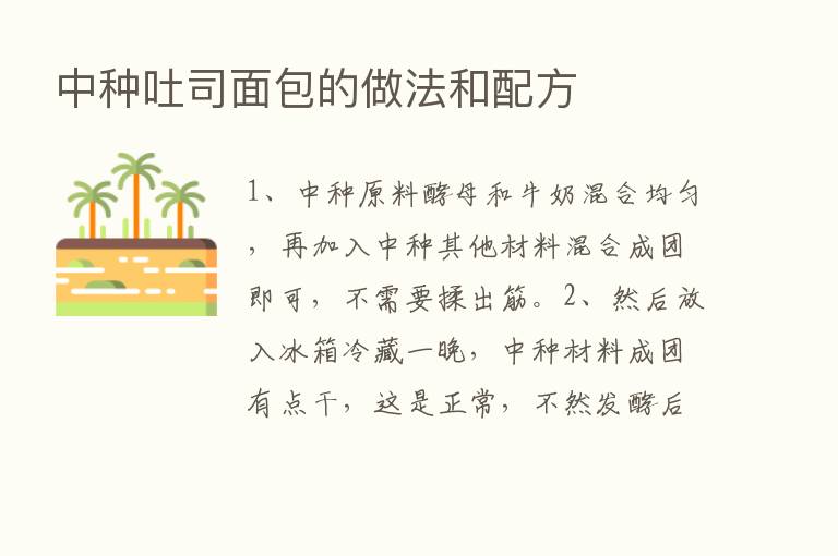 中种吐司面包的做法和配方