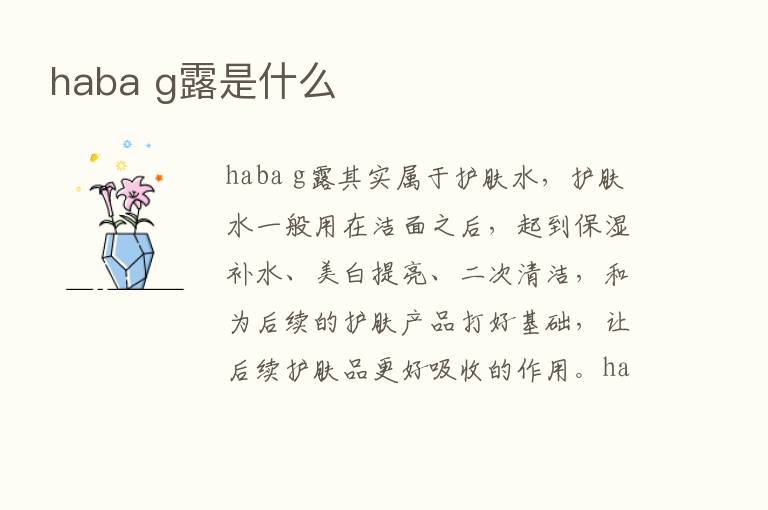 haba g露是什么