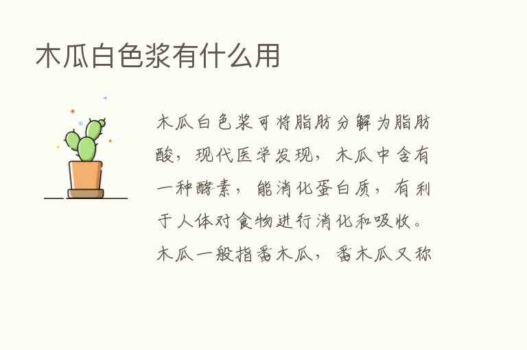 木瓜白色浆有什么用