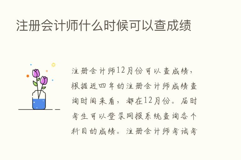 注册会计师什么时候可以查成绩