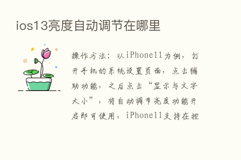 ios13亮度自动调节在哪里