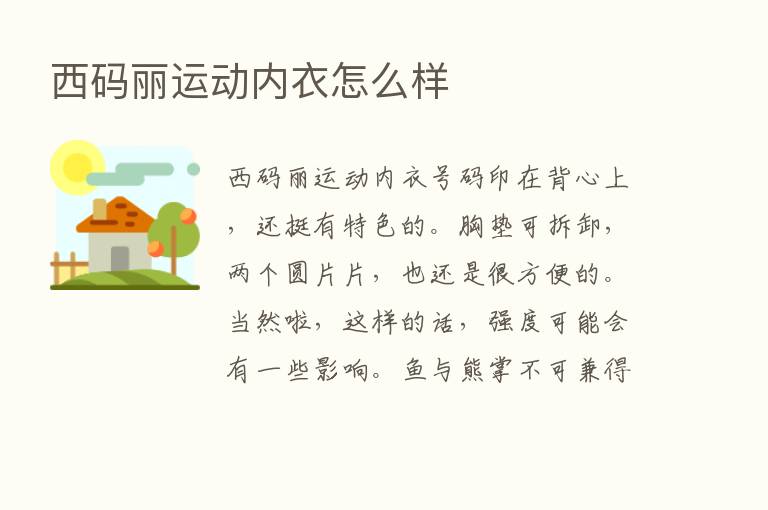 西码丽运动内衣怎么样