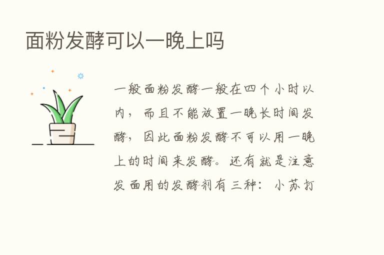 面粉发酵可以一晚上吗