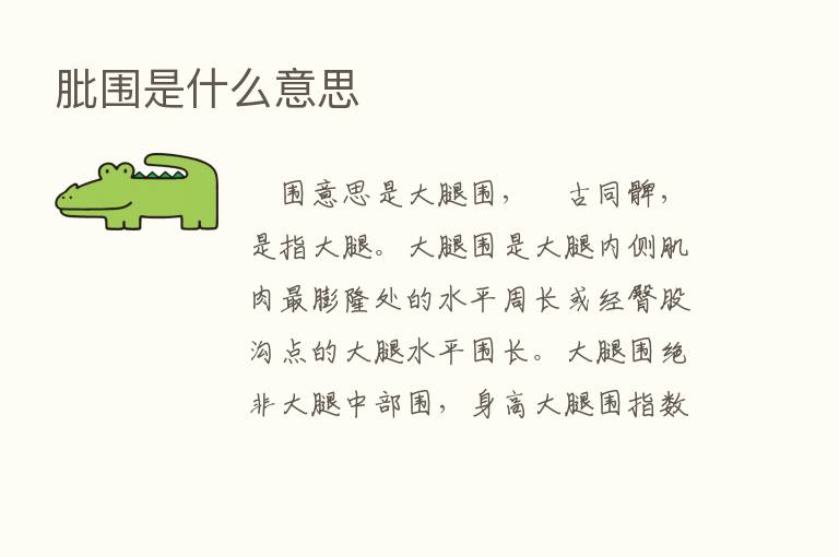 肶围是什么意思