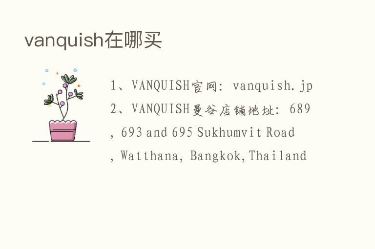 vanquish在哪买