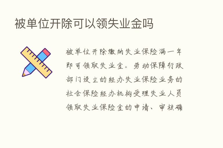 被单位开除可以领失业金吗