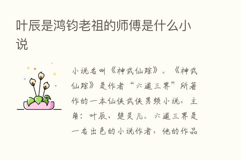 叶辰是鸿钧老祖的师傅是什么小说