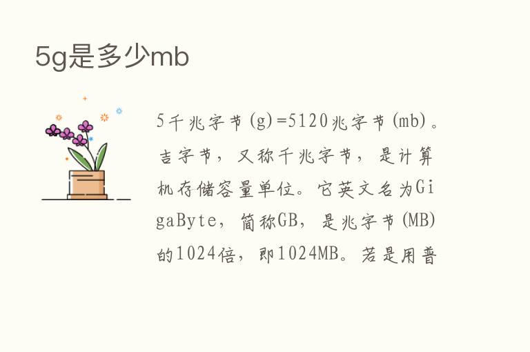 5g是多少mb