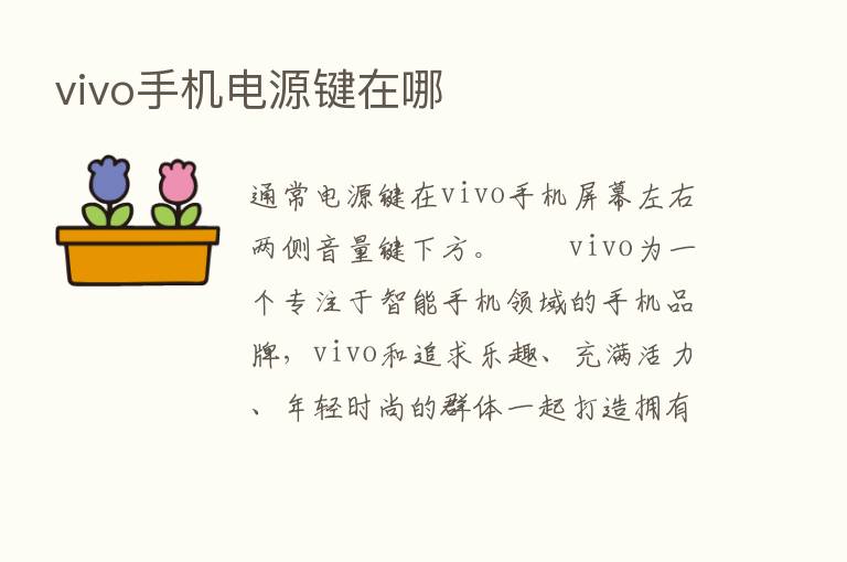 vivo手机电源键在哪