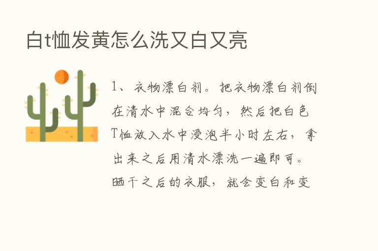 白t恤发黄怎么洗又白又亮