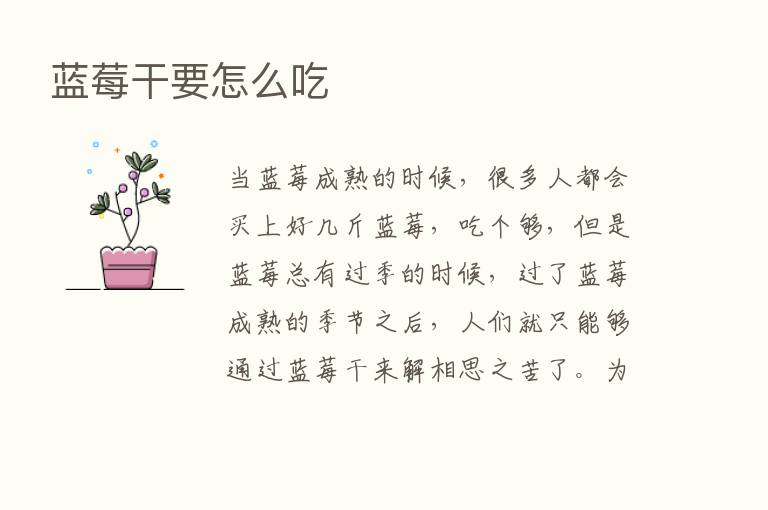 蓝莓干要怎么吃