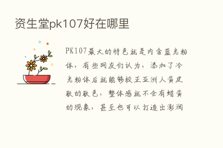 资生堂pk107好在哪里