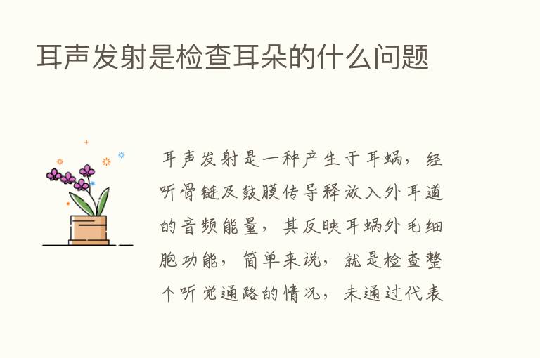 耳声发射是检查耳朵的什么问题