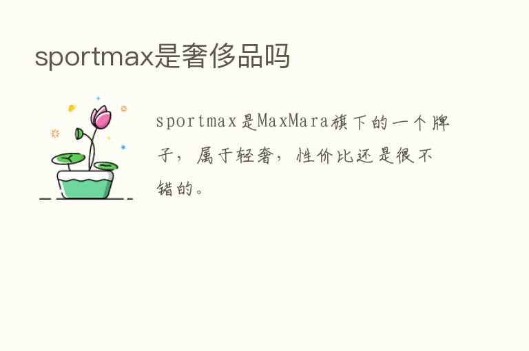 sportmax是奢侈品吗