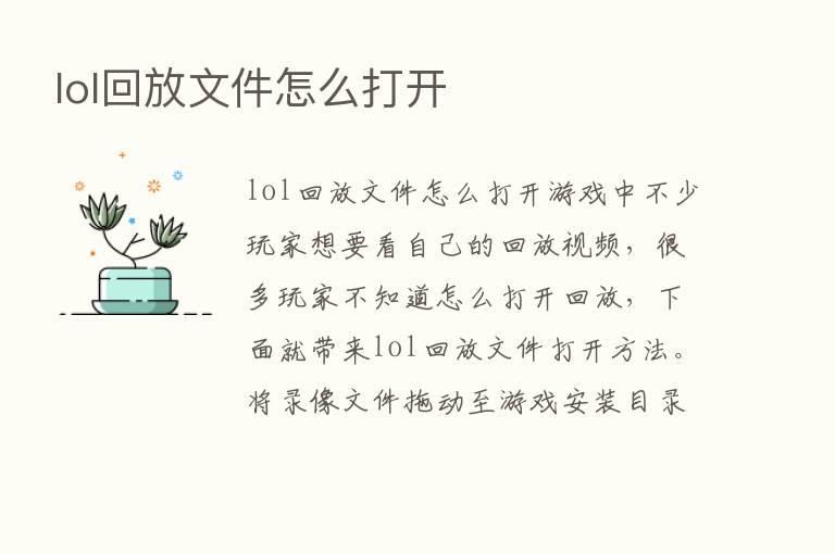 lol回放文件怎么打开