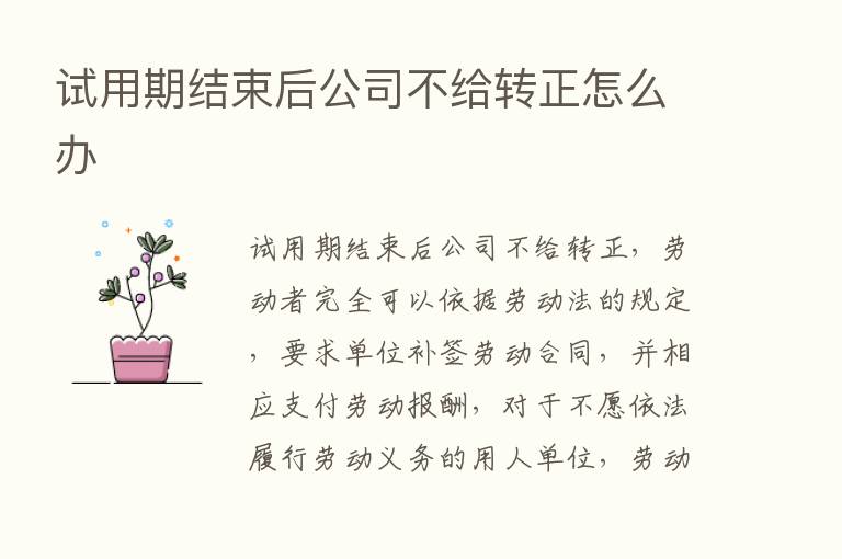 试用期结束后公司不给转正怎么办