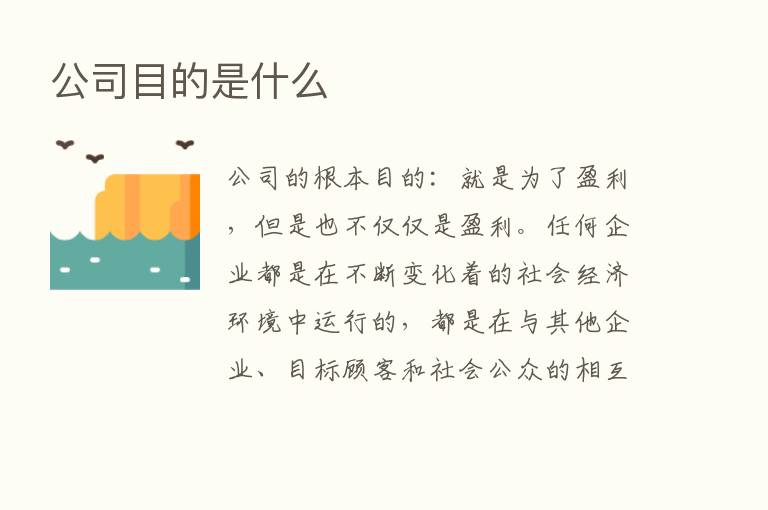 公司目的是什么