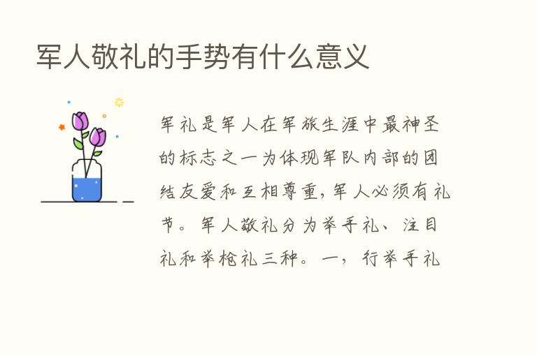 军人敬礼的手势有什么意义