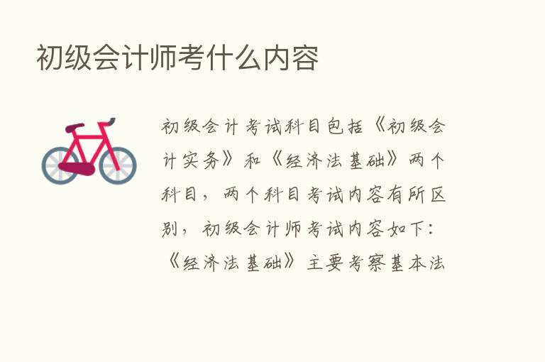 初级会计师考什么内容