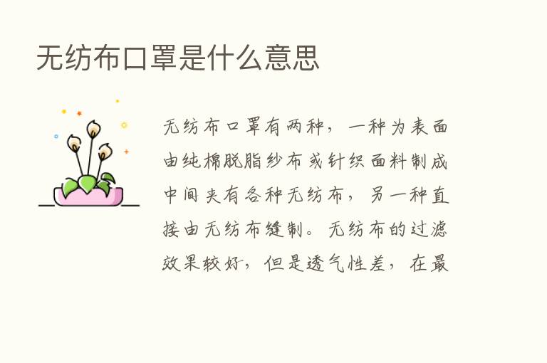 无纺布口罩是什么意思