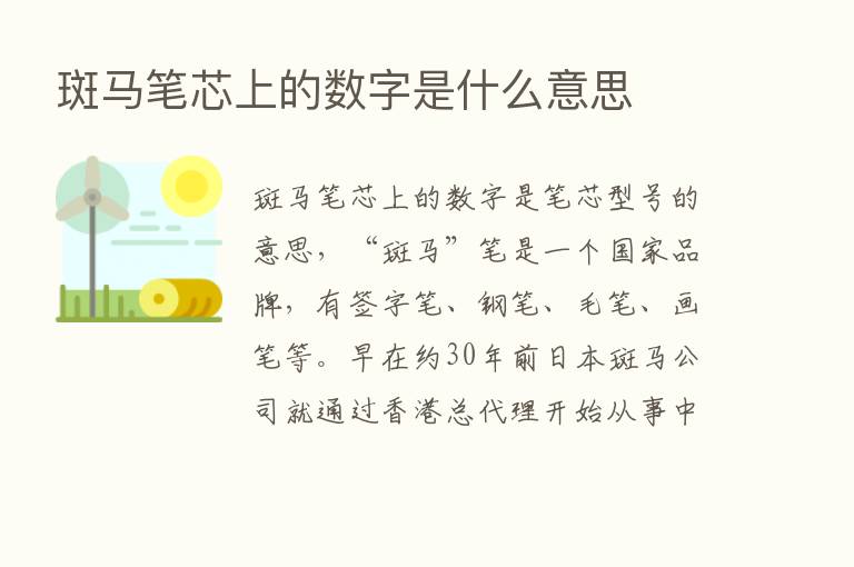 斑马笔芯上的数字是什么意思