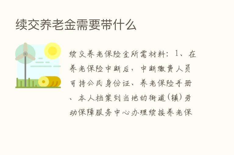 续交养老金需要带什么