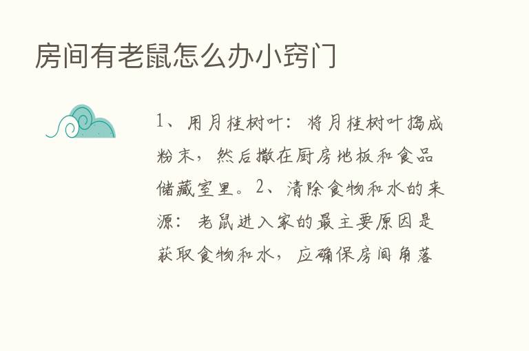 房间有老鼠怎么办小窍门