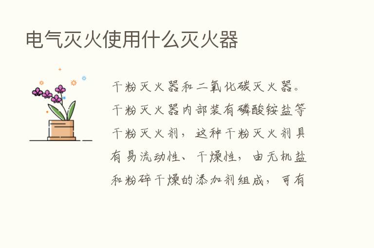 电气灭火使用什么灭火器