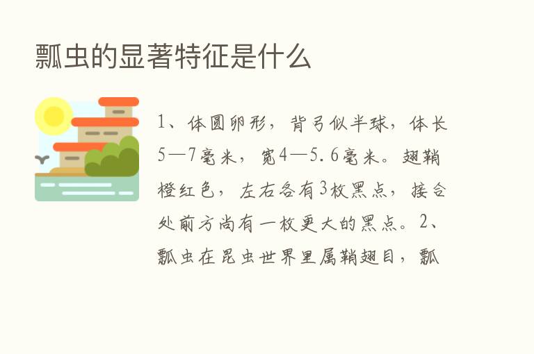 瓢虫的显著特征是什么