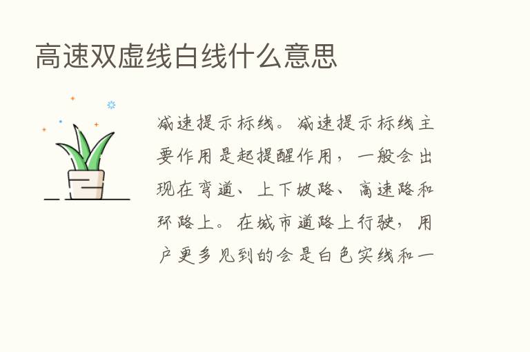 高速双虚线白线什么意思