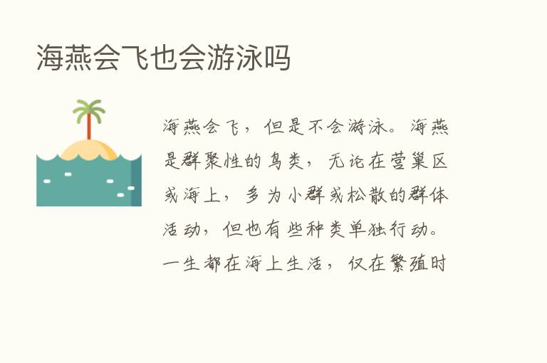 海燕会飞也会游泳吗