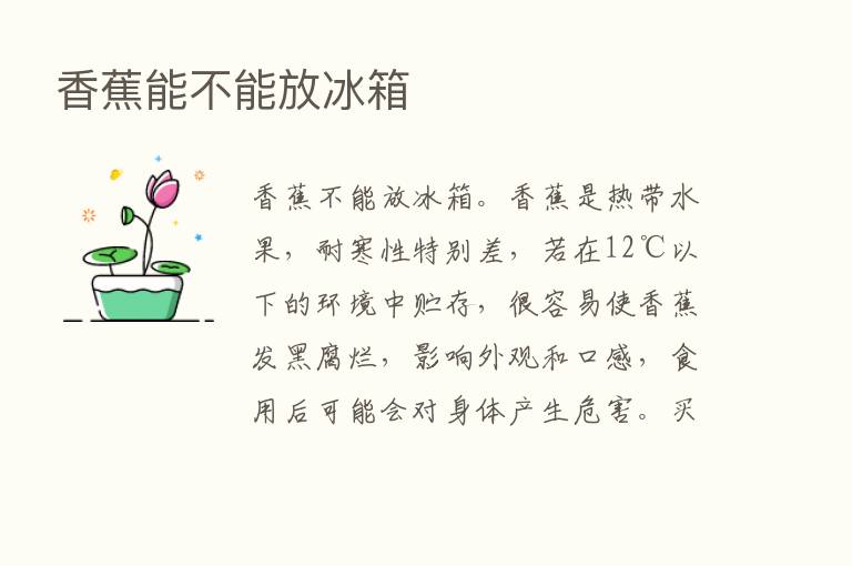 香蕉能不能放冰箱