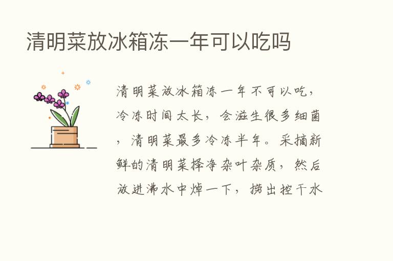 清明菜放冰箱冻一年可以吃吗