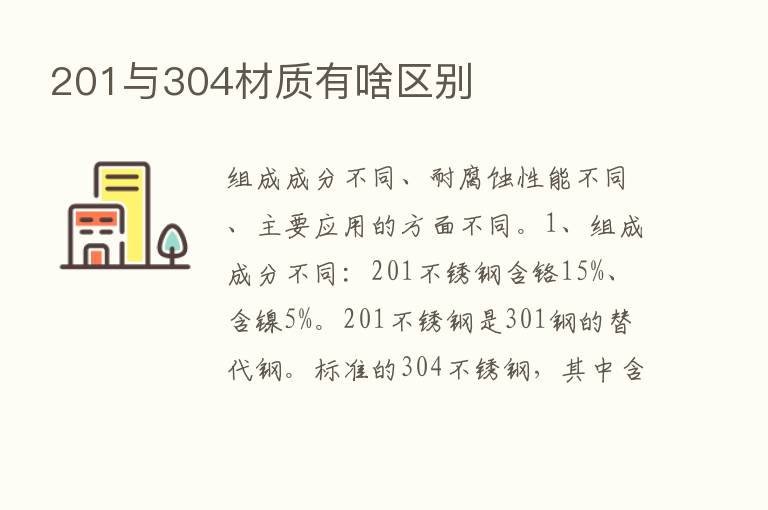 201与304材质有啥区别