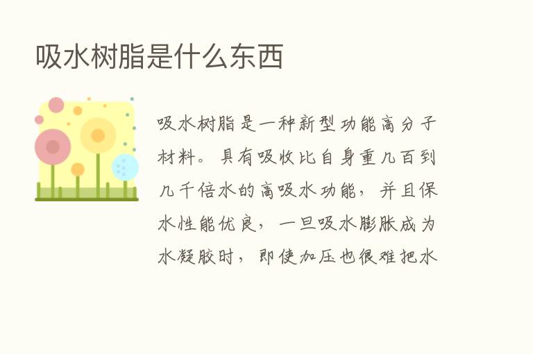 吸水树脂是什么东西