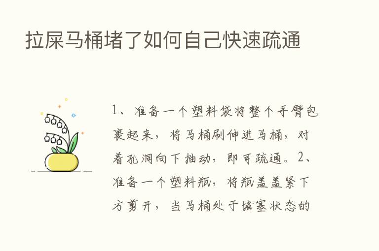 拉屎马桶堵了如何自己快速疏通