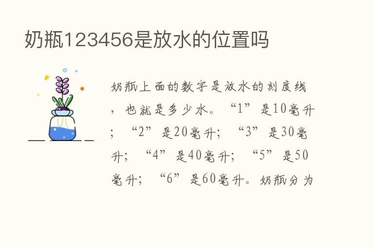 奶瓶123456是放水的位置吗