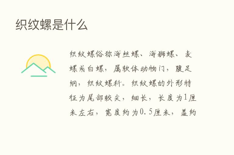 织纹螺是什么