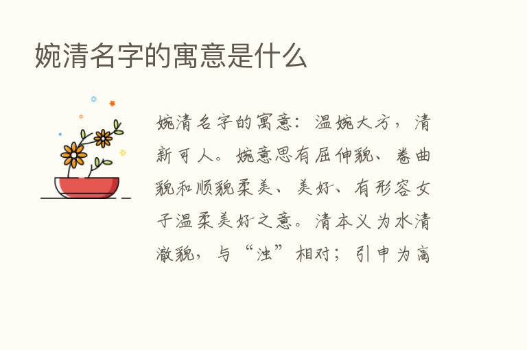 婉清名字的寓意是什么