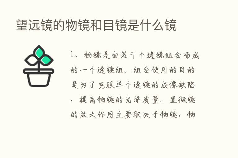 望远镜的物镜和目镜是什么镜