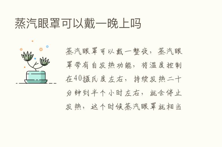 蒸汽眼罩可以戴一晚上吗