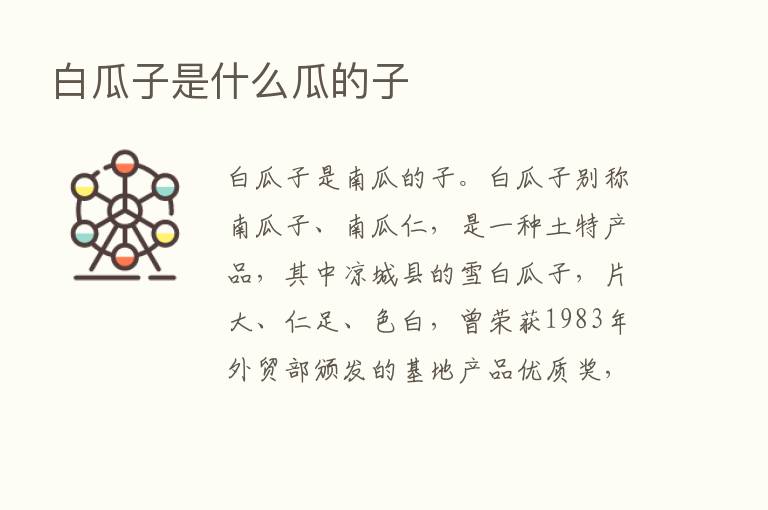 白瓜子是什么瓜的子