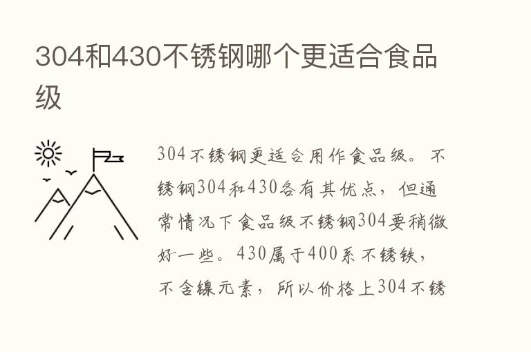 304和430不锈钢哪个更适合食品级