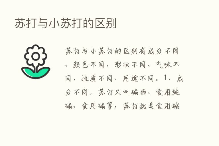 苏打与小苏打的区别