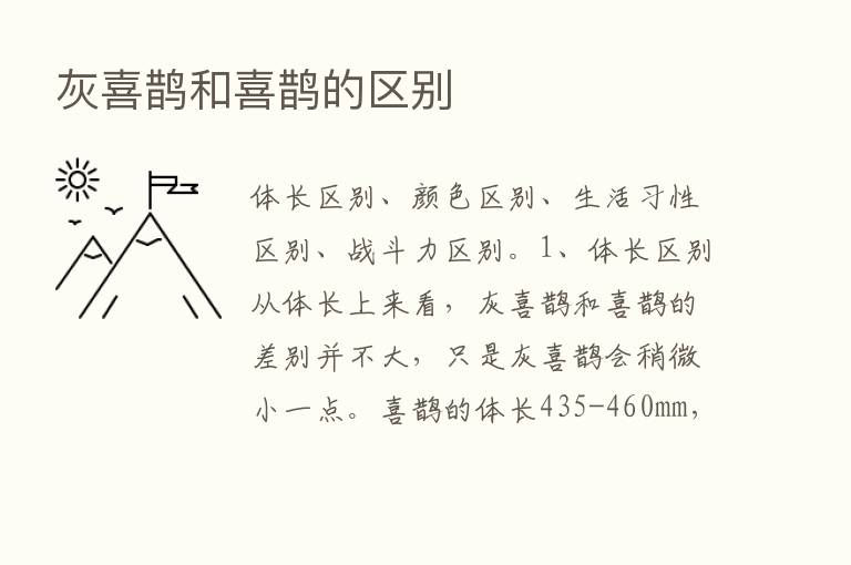 灰喜鹊和喜鹊的区别